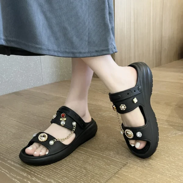 Women's Sandals 2024 New Arrival Fashion Slippers 6cm Thick Sole Comfortable Casual Beach Slides Popular Lovely Clogs For Girls - Image 5