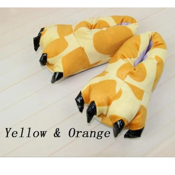 2023 Winter Warm Soft Indoor Floor Slippers Women Men Shoes Paw Funny Animal Christmas Monster Dinosaur Claw Plush Home - Image 10