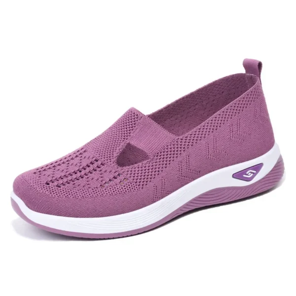 Women's Spring/Summer New Breathable and Comfortable, Mom's Single Shoes, Soft Sole, Casual Mesh Hollow Women's Shoes - Image 9