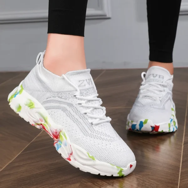 Casual Sneakers for Women Breathable Knit Sock Shoes Lightweight Running Sports Shoes Ladies Dancing Shoe Fashion Slip Ons - Image 2