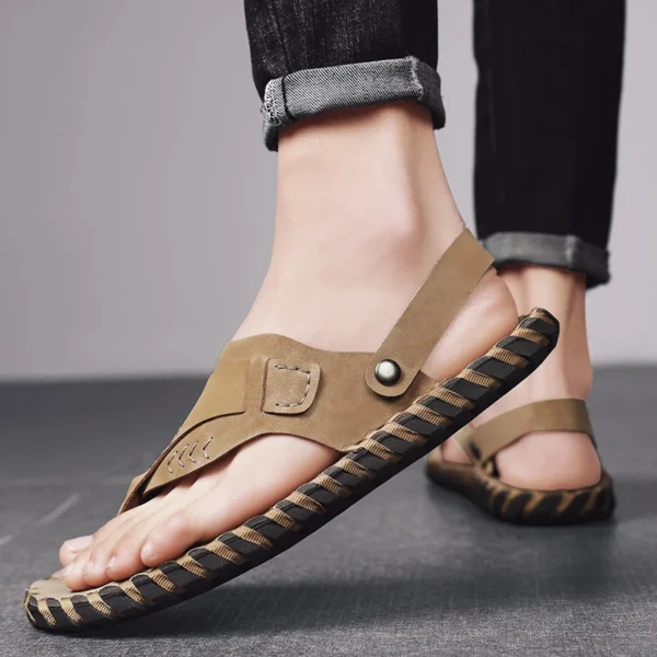 2024 Summer Men Sandal Hollow Casual Sneakers Male Outdoor Non-slip Beach Sandals Slip-On Casual Shoes for Man Soft Flat Shoes - Image 5