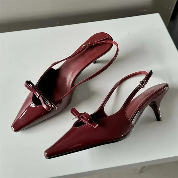 Eilyken Fashion Pointed Toe Pumps Sandals Elegant Woman Slingbacks Buckle Strap Thin Heels Female Wedding Party Mules Shoes - Image 7