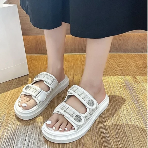 2023 Women Fashion Sandals Summer New Flat  Embroidery  Casual Roman Designer Shoes Platform Sandal - Image 4