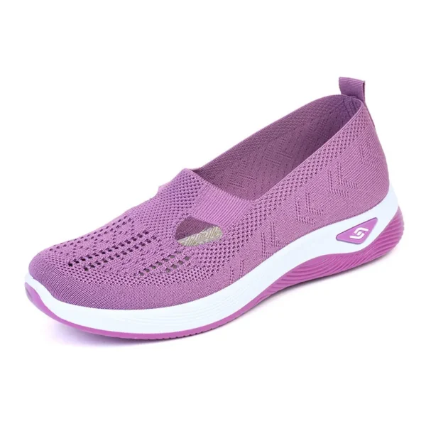 Women's New Summer Shoes Mesh Breathable Sneakers Light Slip on Flat Platform Casual Shoes Ladies Anti-slip Walking Woven Shoes - Image 9