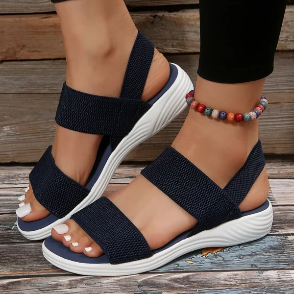 Women's Knit Elastic Cloth Wedge Sandals Slip On Lightweight Walking Sandals Women Plus Size Comfortable Summer Shoes Woman 2023 - Image 8