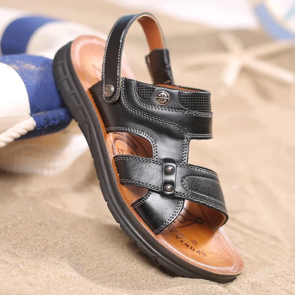 Classic Summer Men's Sandals Sandals for Men Outdoor Beach SlippersOutdoor New Leather Shoes Sandalias De Hombre