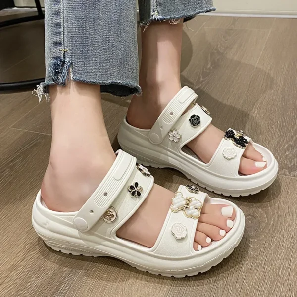 Women's Sandals 2024 New Arrival Fashion Slippers 6cm Thick Sole Comfortable Casual Beach Slides Popular Lovely Clogs For Girls - Image 13