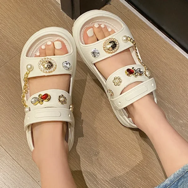 Women's Sandals 2024 New Arrival Fashion Slippers 6cm Thick Sole Comfortable Casual Beach Slides Popular Lovely Clogs For Girls