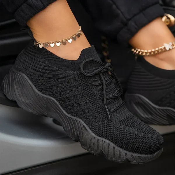 Women's Sneakers Breathable Casual Women Socks Shoes Lace Up Ladies Flats Female Spring Vulcanized Running Zapatillas De Mujer - Image 7