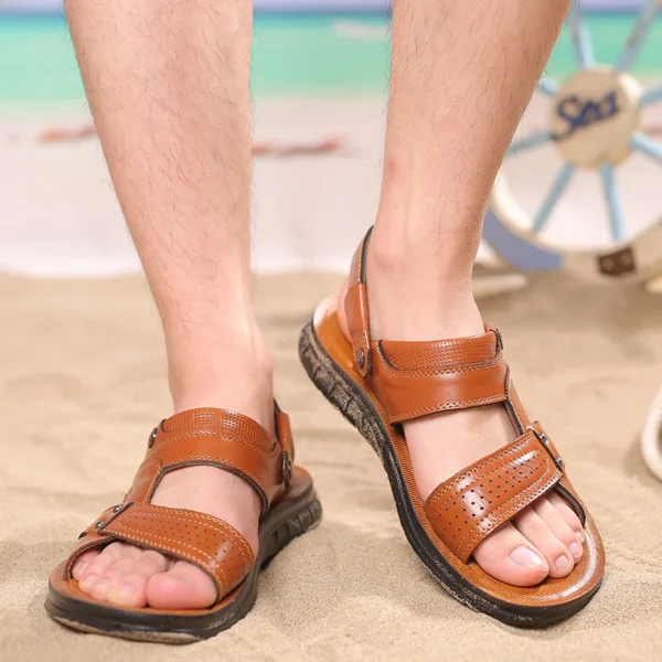 Classic Summer Men's Sandals Sandals for Men Outdoor Beach SlippersOutdoor New Leather Shoes Sandalias De Hombre - Image 6