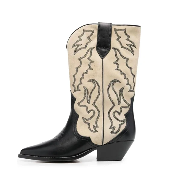 Designer Autumn Gladiator Woman Knee High Boots Fashion Embroidery Thick High Heel Shoes Ladies Outdoor Long Booties - Image 6