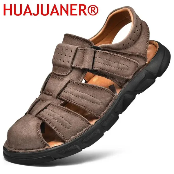 Classic Men Sandals Summer Genuine Leather Sandals For Men Outdoor Casual Luxury Sandal Retro Men Gladiator Shoes Big Size 38-48 - Image 7