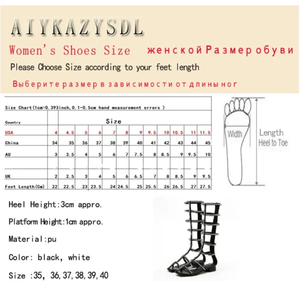 2023 T-tied Strappy Concise Summer Knee High Boots Gladiator Sandals Flat Heel Dress Prom Shoes Synthetic Pearl Women Girl - Image 5