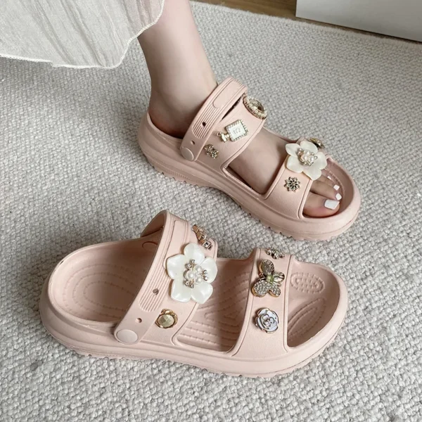 Women's Sandals 2024 New Arrival Fashion Slippers 6cm Thick Sole Comfortable Casual Beach Slides Popular Lovely Clogs For Girls - Image 12