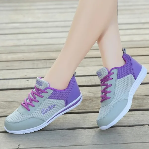 Women Sneakers Fashion Lace Up Shoes Woman Sneakers Flat Shoes For Women Soft Solid Color Tenis Feminino Female Footwear - Image 3