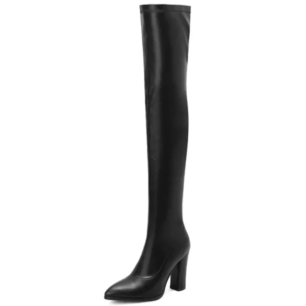 Elastic Thigh High Boots Women Shoes Sexy Autumn Winter Black Heeled Over-the-knee Boots Fetish Party Shoes Ladies Large Size 48 - Image 7