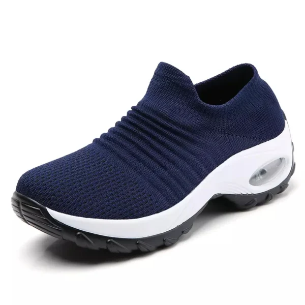 Women's Casual Sports Socks Sneakers Fashionable Thick Sole Air Cushion, Elevated Sloping Heel Rocking Shoes - Image 16