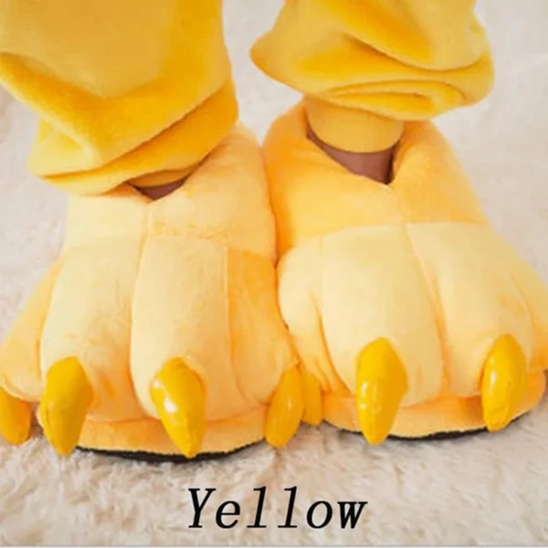 2023 Winter Warm Soft Indoor Floor Slippers Women Men Shoes Paw Funny Animal Christmas Monster Dinosaur Claw Plush Home - Image 3