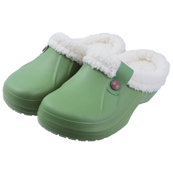 Comwarm Indoor Women Warm Slippers Garden Shoes Soft Waterproof EVA Plush Slippers Female Clogs Couples Home Bedroom Fuzzy Shoes - Image 15