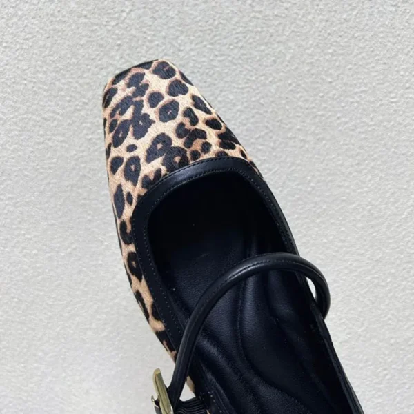 Fashion Women's Flat Shoes Round Toe Leopard Print Casual Shoes Woman Breathable Slip-on Outdoor Soft Mary Jane Shoes 2024 New - Image 4