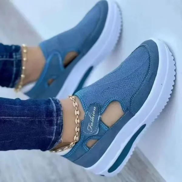 2023 Summer New Breathable Mesh Wedge Casual Sport Shoes Plus Size 43 Non Slip Woman Vulcanize Shoes Platform Women Sneakers - Image 6