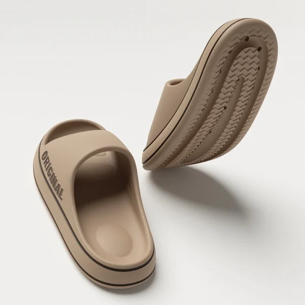 Women Thick Sole Summer Beach Seaside Slides Bathroom Anti Slip Slipper Soft Sandals Fashion Ultra Light Letter Shoe - Image 3