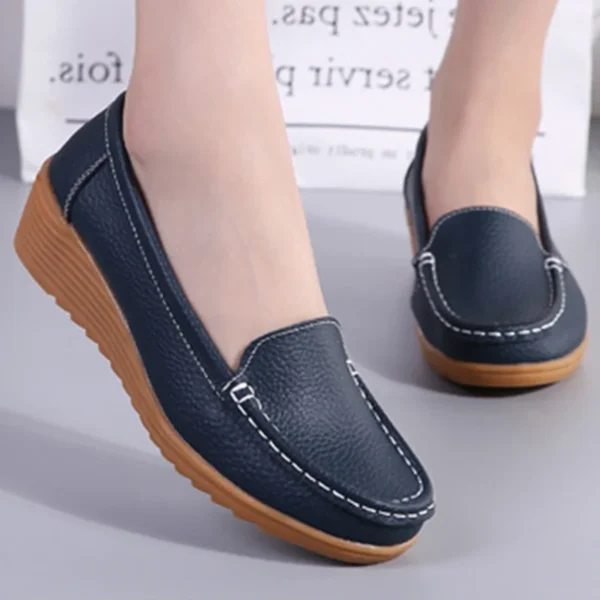 Women Shoes Soft Leather Shoes With Heels Loafers Black Flat Shoes Women's Moccasins Casual Zapatos Mujer Flats Female Footwear - Image 11