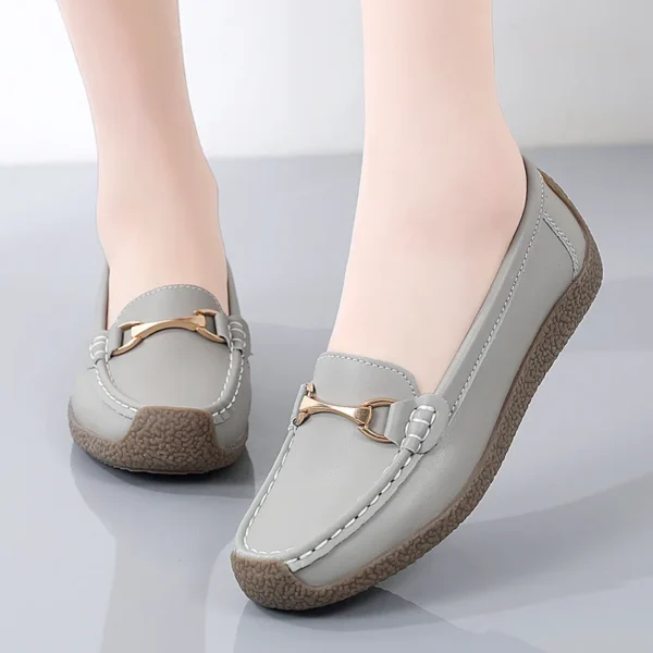 2024 New Spring /autumn Women Flats Genuine Leather Moccasins Woman Casual Shoes Slip-on Loafers Female Boat Shoes Big Size 44 - Image 3