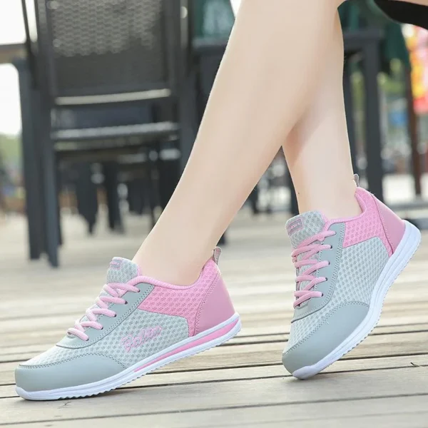 Women Sneakers Fashion Lace Up Shoes Woman Sneakers Flat Shoes For Women Soft Solid Color Tenis Feminino Female Footwear - Image 8