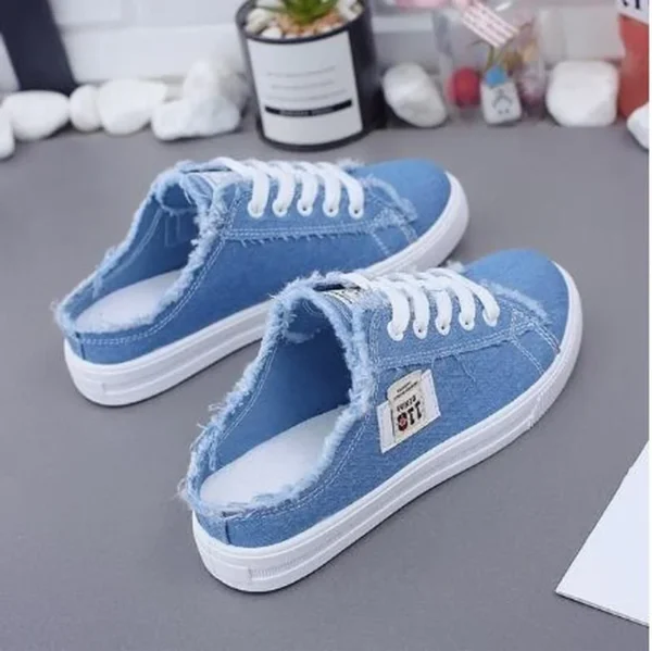 2023 New Spring Summer Women Canvas Shoes flat sneakers women casual shoes low upper lace up white shoes