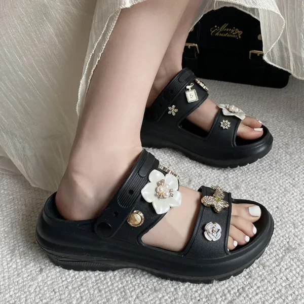 Women's Sandals 2024 New Arrival Fashion Slippers 6cm Thick Sole Comfortable Casual Beach Slides Popular Lovely Clogs For Girls - Image 10