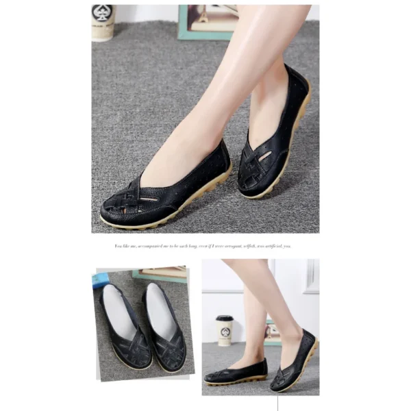 2023 Summer New Women Sandals  Fashion Soft Sole Flat Heel  Women Hollow Flat Shoes Woman Genuine Leather Shoes Female Casual - Image 5