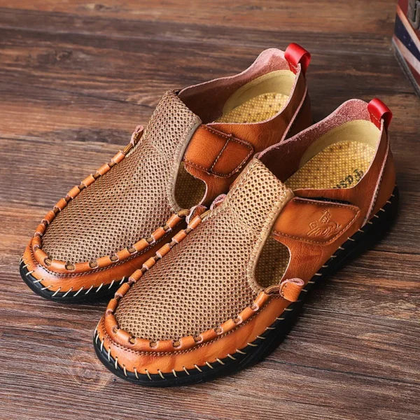 Big Size 38-48 Summer Driving Handmade Breathable Sandals Luxus Designer Men's Shoes Walking Hiking Boy Masculino Free Shipping - Image 3