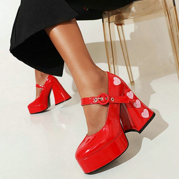 Women's High Heels New Love Stitching Platform Chunky