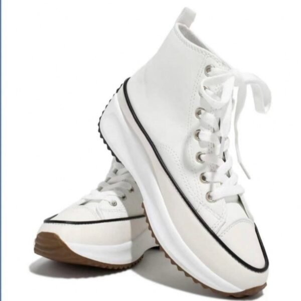 Women's Platform High Top Canvas Shoes - Image 3