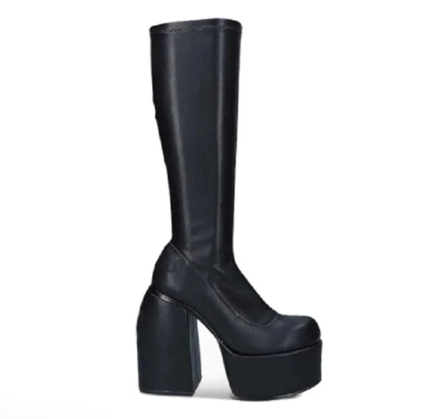 Women's Platform High Heel Boots Over The Knee Stretch Boots