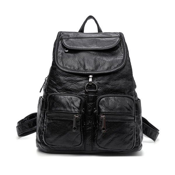 Women's New Washed Leather Casual Large-capacity Fashion Backpack - Image 6