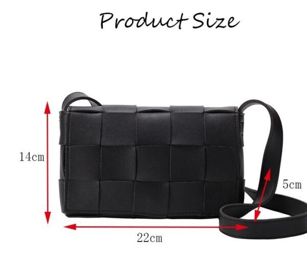 Womens Messenger Bag PU Leather Woven Wallet - Image 6