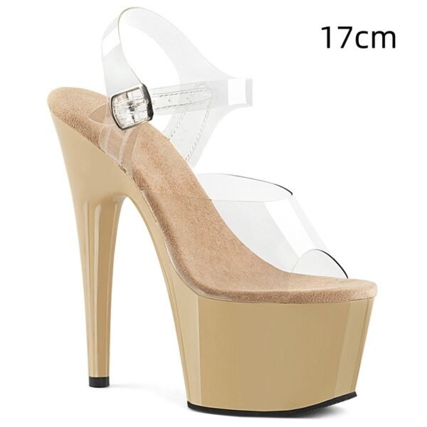 17cm Stiletto Heel Pole Dance Shoes Buckle Peep Toe Sandals Waterproof Platform Night Show Catwalk Show High Heels - Image 4