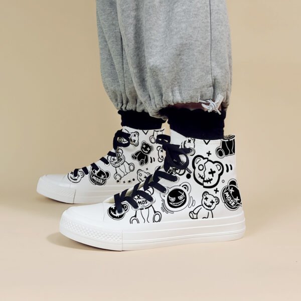 Women's High Top Trendy Graffiti Personalized Canvas Shoes - Image 6