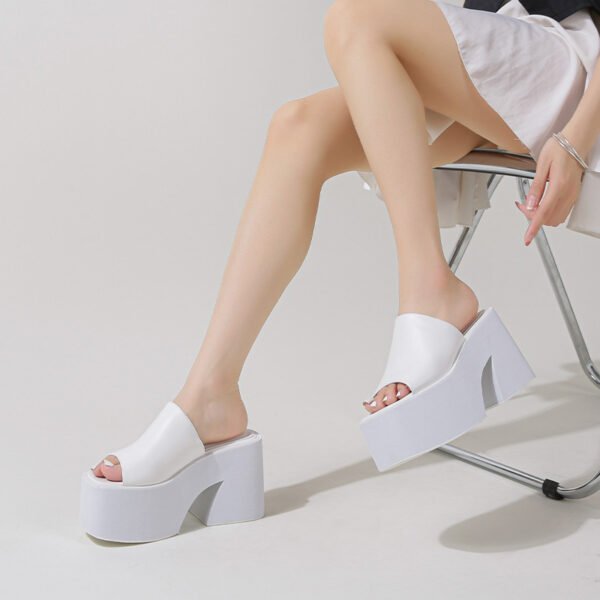 Women's Wedge Platform Peep Toe High Heels - Image 4