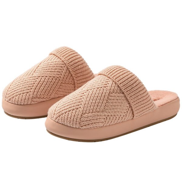 Yuangang Wool Cotton Slippers Women's Fleece-lined Thermal Indoor Floor Thick Bottom Non-slip Household Men's Winter - Image 2