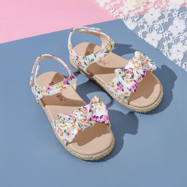 Big Boy Girl's Beach Shoes With Floral Bow - Image 5