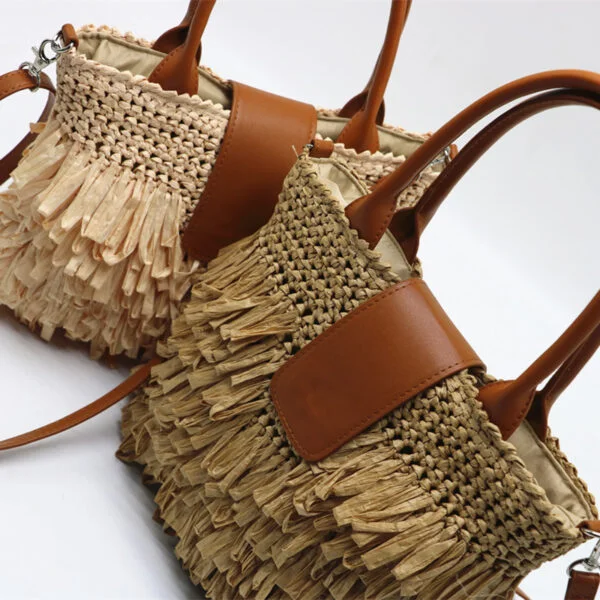 Women's Woven Hand One Shoulder Messenger Bag - Image 3