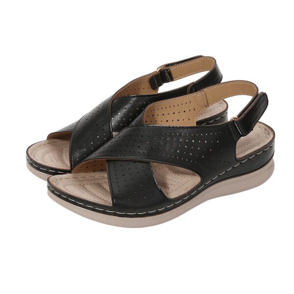 Women's Wedge Breathable Velcro Cutout Sandals - Image 8