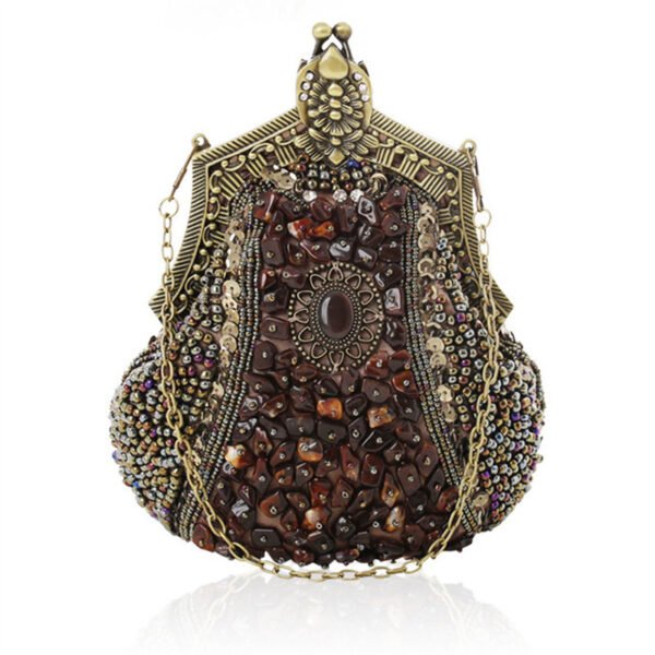 Women's Vintage Heavy Beaded Evening Bag - Image 7