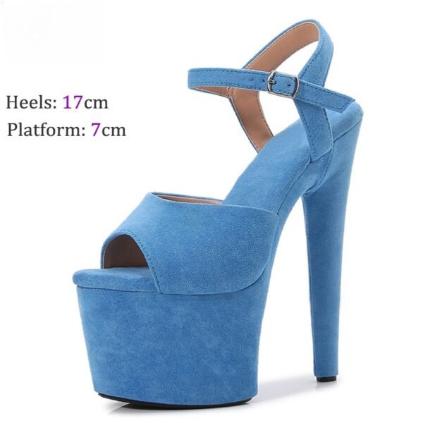 17cm Suede High Heel Sandals Model Catwalk - Image 7