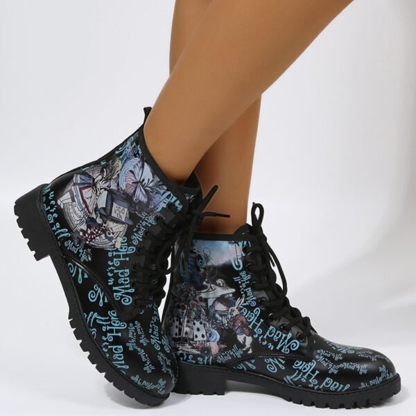 Women's Martin Boots Fashion Print Cartoon British Ins Fashion - Image 2