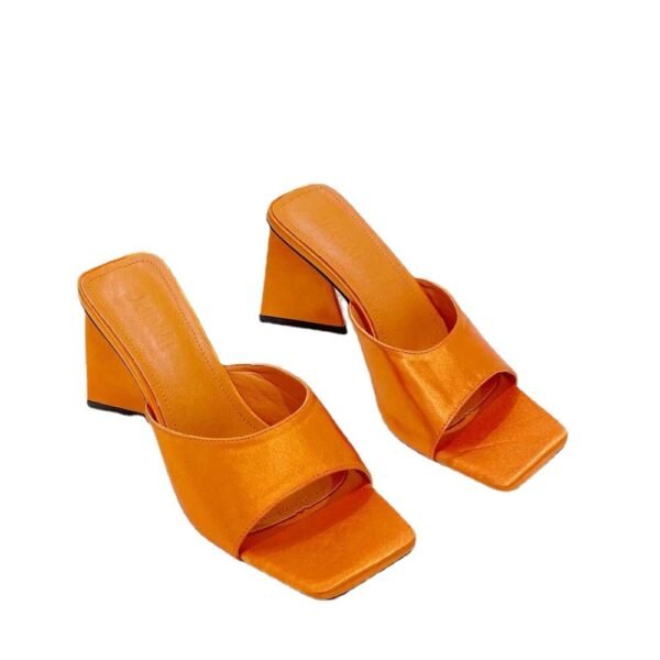 Women's High Heel Satin Fish Mouth Sandals - Image 2