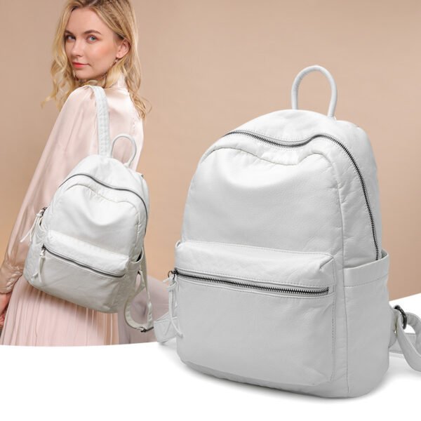 Women's New Washed Fashion Soft Leather Backpack